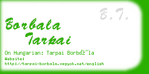 borbala tarpai business card